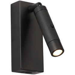 צמוד קיר מתכוונן סדרת POINTER אור חם 3W + שקע USB