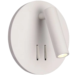 מנורת צמוד קיר קריאה עגולה 3W+6W IP20 גוף לבן אור חם